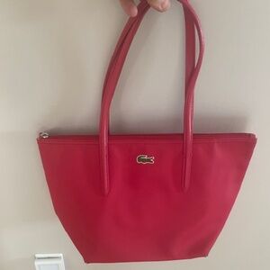 Zip top tote (Lacoste, hot pink)